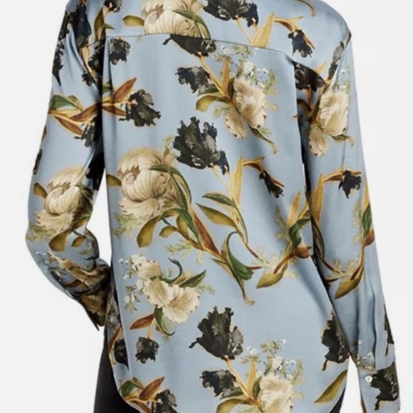 Elie Tahari Blue Floral Blouse - Picture 2 of 3